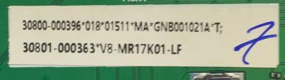 MAIN PARA TV TCL 4K·UHD·HDR ((ROKU TV)) / NUMERO DE PARTE 30800-000396 / 40-MR17T3-MAA2HG / 11602-500334 / MR17T3 / 30801-000363 / V8-MR17K01-LF / PANEL LVU430NDEL / DISPLAY PT430GT01-4 VER.1.0 / MODELO 43S431 - Imagen 3